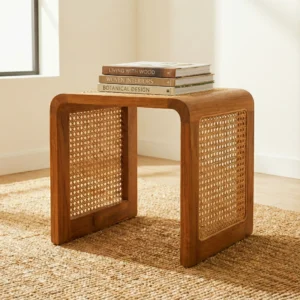 Virasat Sheesham Wood & Rattan Cane Stool